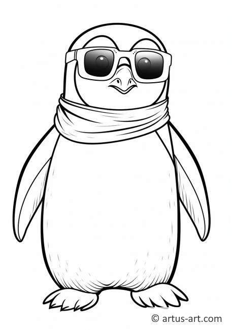 Pinguin mit Sonnenbrille Ausmalbild
